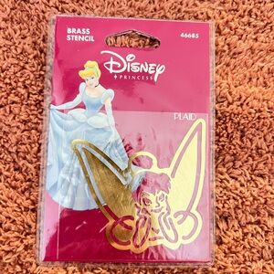 RARE NWT Disney Tinker Bell Plaid Brass Stencil Scrapbooking Embossing Fairy New